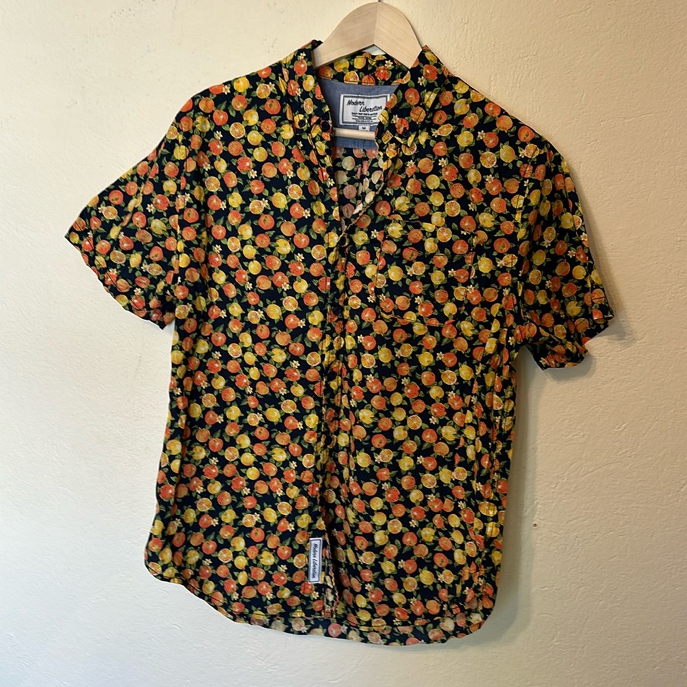 Modern Liberation from STAG Provisions Medium Citrus short sleeve button up